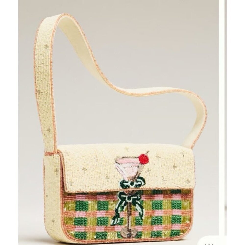 The Fiona Beaded Bag: Food & Drink Edition Plaid Martini - Picture 3 of 4